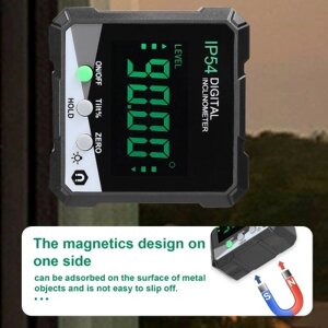 IP54 4 * 90 ° Портативный цифровой инклинометр Подсветка ЖКД Цифровой транспортир Измеритель наклона Цифровая линейка угла Односторонний магнит Многофункциональный транспортир Режим абсолютного относительного