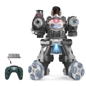 JC09 2.4G Робот с дистанционным управлением 4 Wheel Drive Water Bomb Spray Robot Toy с подсветкой Музыка (1 пульт дистанционного управления)