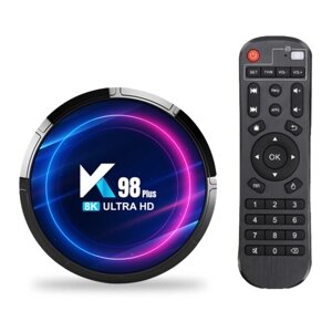 K98 PLUS Android 13.0 Smart TV Box RK3528 Четырехъядерный медиаплеер UHD 4K Декодирование H. 265 8K HDR10+ 2.4G/5G WiFi6 BT5.0 2 ГБ + 16 ГБ со светодиодным дисплеем с дистанционным управлением