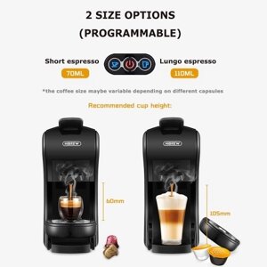 Кофемашина Expresso HiBREW H1A 4 в 1, совместимая с молотым кофе Dolce Gusto — черный