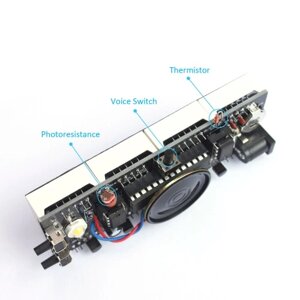 Компактный 4-значный цифровой светодиодный Говорящие часы DIY Kit Light Control Дата Температура Время Дисплей прозрачный корпус