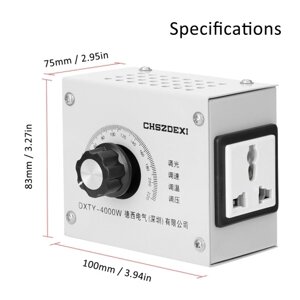 Компактный регулятор переменного напряжения Портативный Скорость Температура Свет Напряжение Регулируемый диммер