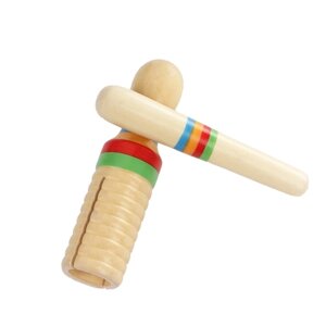 Красочный деревянный ворон эхолот Вуд Guiro Дети Дети Музыкальные игрушки Удар инструмент