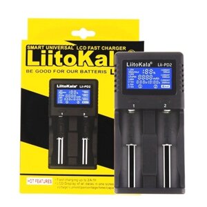 LIITOKALA LII-PD2 Интеллектуальное зарядное устройство для литиевых аккумуляторов 18650 26650 21700 NiMH 2 слота Независимая зарядка Зарядное устройство с автополярностью