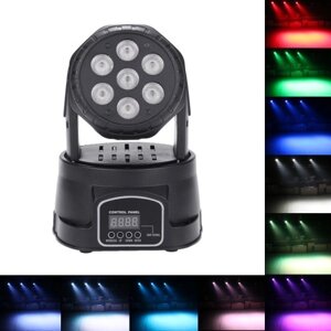 Lixada 7LEDs 105W RGBW 9/14-канальный DMX512 мини вращающаяся головка движущаяся сценическая лампа со световым эффектом