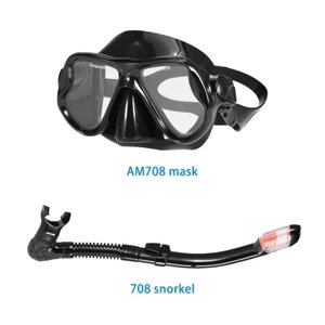 Lixada Adults Freediving Mask Набор для снорклинга Противотуманные очки для подводного плавания Набор для подводного плавания с маской для подводного плавания Маска для плавания из закаленного стекла для мужчин и