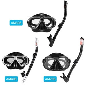 Lixada Adults Freediving Mask Набор для снорклинга Противотуманные очки для подводного плавания Набор для подводного плавания с маской для подводного плавания Маска для плавания из закаленного стекла для мужчин и