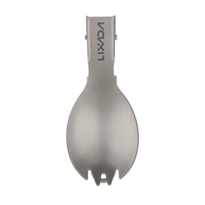 Lixada Titanium Folding Spork Легкий открытый ужин Spork Flatware для путешествий Camping Backpacking