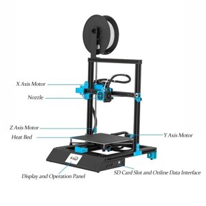 M08 Высокоточный 3D-принтер 3.8-дюймовый сенсорный экран DIY Самостоятельная сборка 220 * 220 * 270 мм Макс. Размер печати с функцией возобновления печати для дома и школы DIY Craft