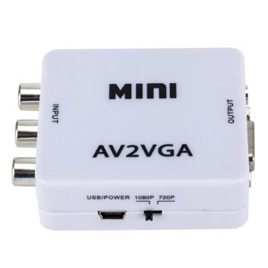 Мини AV2VGA конвертер видео конвертер AV RCA Конвертер видео CVBS в VGA с 3,5 мм аудио на ПК HDTV конвертер