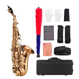 Mini Bb Soprano Saxophone Sax с чехлом для переноски Перчатки Салфетка для чистки Щетка Трости Sax Strap