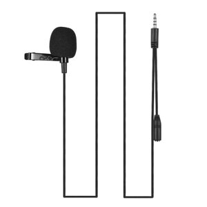 Mini Clip-on Lapel Lavalier Конденсаторный микрофонный микрофон с 3,5-миллиметровым разъемом для наушников для iPhone iPad Смартфон для смартфонов DSLR для ПК