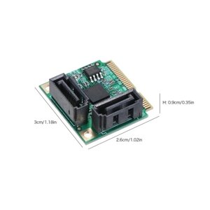 Mini PCI-E на 2 порта SATA3 Адаптерная карта SATA3.0 Плата расширения Мини-размер Высокая скорость передачи Широкая совместимость