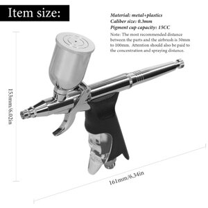 Многоцелевой профессиональный аэрограф 0,3 мм для изготовления моделей автомобилей «сделай сам», макияж, дизайн ногтей, живопись, украшение торта, использование с чашкой пигмента 15CC