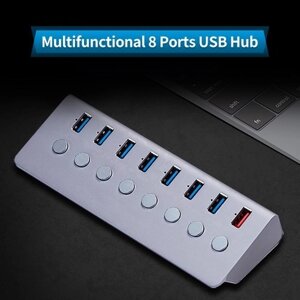 Многофункциональный 8-портовый USB-концентратор USB-преобразователь-удлинитель с 7-ю портами расширения USB3.0 1 порт для зарядки Независимые переключатели Штекер США