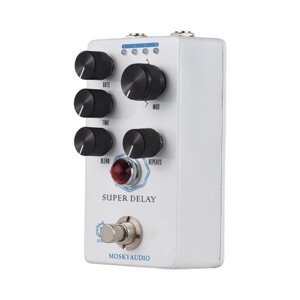 MOSKYAUDIO SUPER DELAY Педаль эффектов гитарной задержки — True Bypass, 4-режимная модуляция