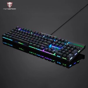 Motospeed V20 Проводная оптическая игровая мышь + CK103 104 Key NKRO Проводная RGB с подсветкой Механическая игровая клавиатура + Non-Slip Rubber Компьютерная игровая коврик для мыши