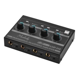 Muslady AMP-14 4-канальный усилитель для наушников Компактный стерео усилитель для наушников