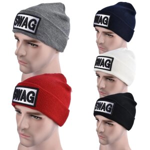 Мужчины Мужчины Женщины Beanies Трикотажные Шляпы SWAG Письмо Черепашки Baggy Hip Pop Зимние кепки