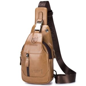 Мужская кожаная сумка-слинг, водонепроницаемая сумка через плечо, нагрудный плечевой рюкзак для пеших прогулок, велоспорта, альпинизма, путешествий