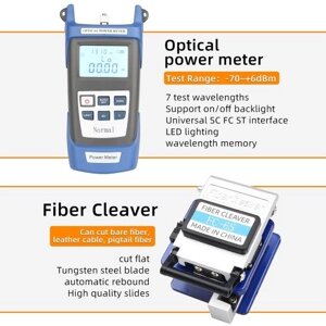 Набор инструментов для оптоволокна Набор скалывателей для оптоволокна Набор инструментов для резки холодным контактом с оптическим измерителем мощности Красная ручка Инструмент для зачистки проводов Сумка для хранения