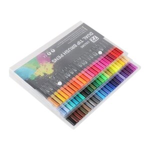 Набор из 12 цветных маркеров, цветные ручки с двойным наконечником, художественные маркеры Fine Point для детей, для взрослых, раскраска, рисование, иллюстрации, рисование художников