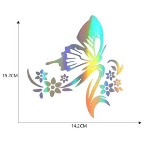 Наклейки на автомобиль Творческие бабочки Цветы Наклейки Защитные наклейки на лазерные наклейки на окна