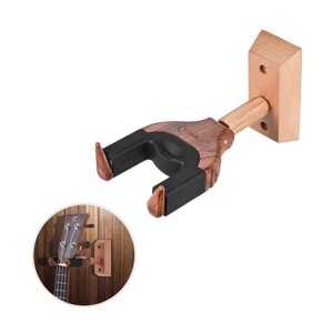 Настенное крепление Ukelele Ukulele Uke Hanger Держатель держателя Keeper Auto Grip System Резиновая подушка Деревянная основа