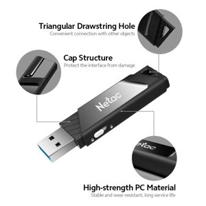 Netac U336 USB3.0 128GB U Disk Портативный высокоскоростной USB-накопитель с защитой от записи Широкая совместимость Черный