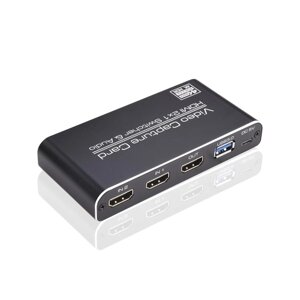 NK-X6 HDMI - USB3.0 Карта видеозахвата 4K 1080P HDMI-переключатель 2-в-1 и аудио, совместимые с PS4 / XBOX / Запись / потоковое вещание