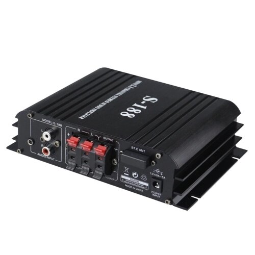 S-188 Mini Audio Power Amplifier 2.1-канальный цифровой усилитель BT 40 Вт * 2 + 68 Вт Слот для карты памяти USB MP3-плеер ЖК-дисплей с дистанционным управлением Регулировка громкости низких частот и высоких частот - Андижан