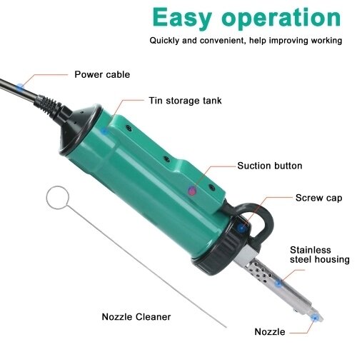 Портативный электрический поглотитель олова мощностью 350 Вт. Мощная электрическая присоска двойного назначения. Устройство для расплавления олова. Электрический поглотитель олова. Инструмент для быстрого нагрева. - опт