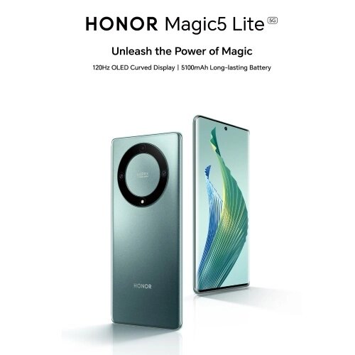 Смартфон HONOR Magic5 Lite: 6,67-дюймовый AMOLED-экран, 8 ГБ + 256 ГБ, тройная камера 64 МП, аккумулятор емкостью 5100 мАч - Узбекистан