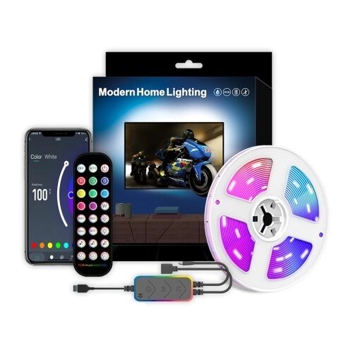 Wi-Fi TV Strip Light USB 5v 5050rgb Цветная музыка Управление звуком Граффити Интеллектуальная подсветка Ремешок - заказать