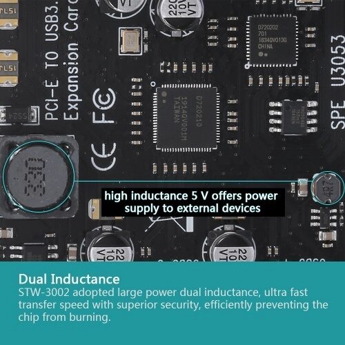 STW PCI-E к USB 3.0 2-портовая плата PCI Express Mini PCI-E USB 3.0 Адаптер концентратора с внутренним USB 3.0 19-контактным разъемом и 5 В 4-контактный разъем питания для двух портов - фото