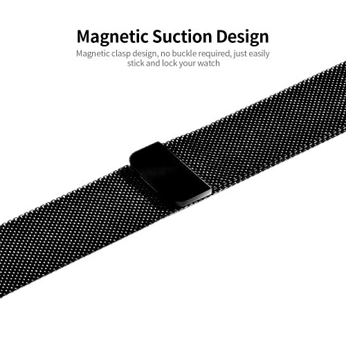 Сменный ремешок для часов из нержавеющей стали Миланский ремешок с магнитной пряжкой, совместимый с Apple Watch 2/3/4/5/6 / se 38/40 мм, серебристый - розница