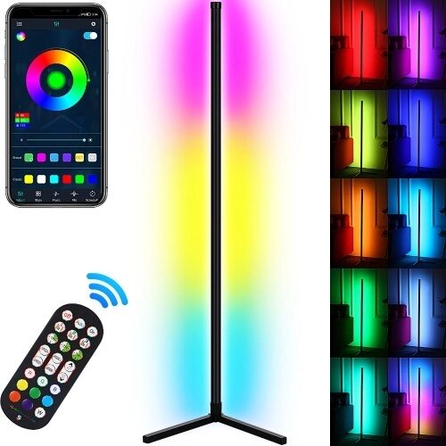 Neoglint Smart LED Corner Lamp RGB Atmosphere Напольный светильник Съемный угловой светильник Управление через приложение Пульт дистанционного управления с синхронизацией музыки USB Plug and Play - описание