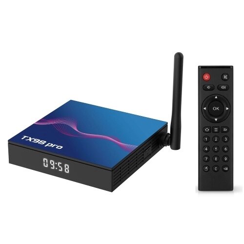 T98 pro Android 12.0 Smart TV Box Allwinner H618 Четырехъядерный медиаплеер 4K AV1 H. 265 VP9 Декорирование 2.4G и 5G Dual Band WiFi BT5.0 Цифровой дисплей с дистанционным управлением - характеристики