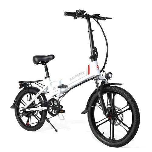 Samebike 20LVXD30-iI Ebike 20-дюймовый бесщеточный мотор-редуктор мощностью 350 Вт, складной электрический велосипед, максимальная дальность действия 80 км, с перезаряжаемым держателем телефона, задняя стойка - выбрать