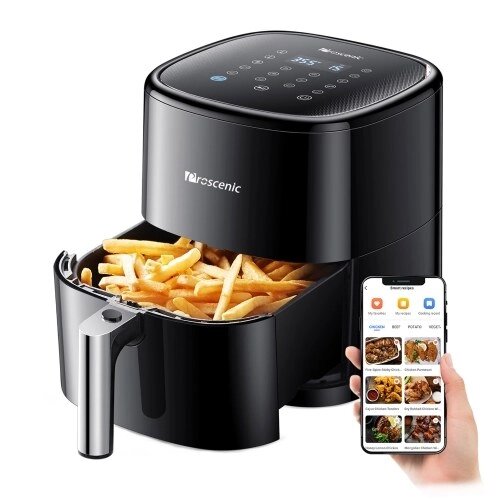 Proscenic T22 Air Fryer Turbo Air Маленькая духовка Емкость 5 л 11 предустановленных меню и более 100 онлайн-рецептов ПРИЛОЖЕНИЕ Голосовое управление Напоминание о встряхивании и предварительный разогрев для картофеля - TOM