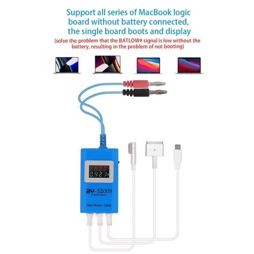 BY-3200S Портативная линия управления загрузкой питания для Macbook 2008-2023, ЖК-цифровой дисплей, USB-быстрое зарядное устройство - доставка