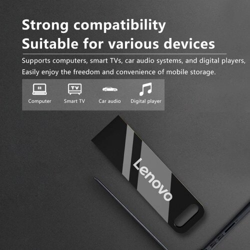 Флеш-накопители Lenovo SX110 USB 2.0, портативный металлический U-диск для ноутбуков, ПК, универсальный накопитель 16G/32G для хранения и резервного копирования данных, черный - доставка