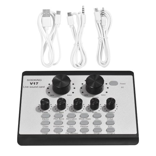 V17 Live Sound Card BT Mini Sound Mixer Многофункциональный аудиомикшер с изменением голоса - розница