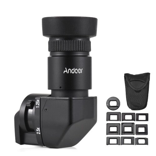 Andoer Camera Viewfinder Прямоугольный видоискатель с увеличением 1,25X/2,5X и 10 монтажными адаптерами - распродажа