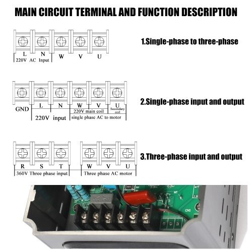 Универсальный частотный регулятор скорости VFD 2.2KW 12A 220 V AC Моторный привод Однофазный вход Трехфазный выход Переменный инвертор AT1-2200S - доставка