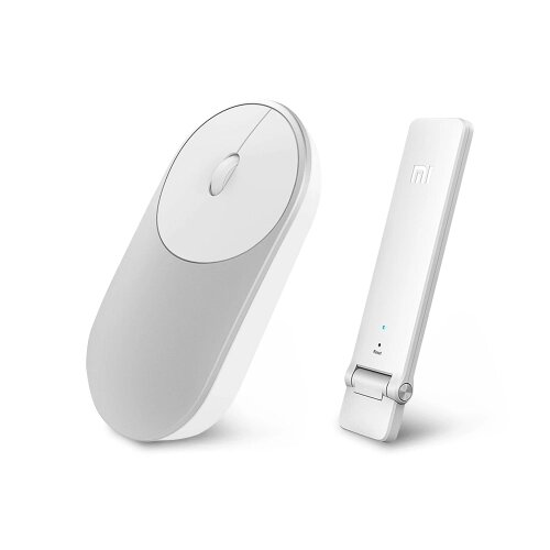 Xiaomi Mi WiFi Repeater 2 Extender 300 Мбит / с для повышения пропускной способности сети Беспроводной маршрутизатор + Xiaomi MI BT 4.0 / 2.4GHz Беспроводная мышь Портативные оптические мыши для ПК Портативный - выбрать