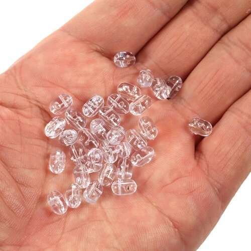 200PCS рыболовные бусины Tranparent Double Cross Hole Beads Hard Clear Beads Наборы рыболовных приманков Твердые приманки - Узбекистан