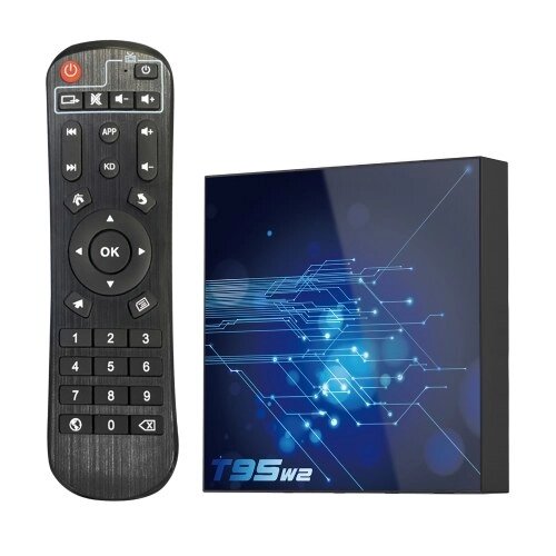 T95W2 Android 11.0 Smart TV Box Amlogic S905W2 Четырехъядерный процессор Cortex-A53 UHD 4K Медиаплеер 2,4G/5G Двухдиапазонный Wi-Fi AV1 VP9 Декодирование H. 265 с пультом дистанционного управления - розница