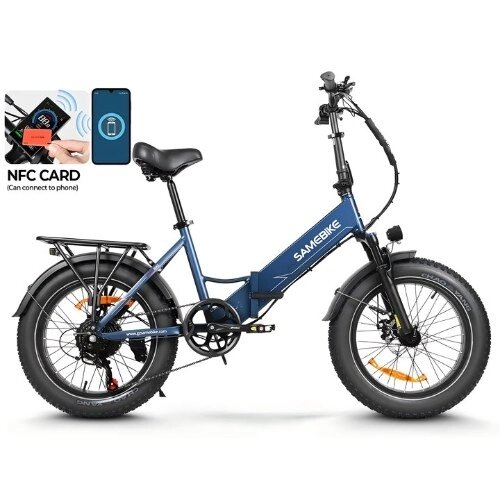 SAMEBIKE LOTDM200-iI Электровелосипед 20*4,0 дюйма, складной электрический велосипед с толстыми шинами, двигатель 750 Вт, аккумулятор 48 В 13 А·ч, запас хода 80 км, система двойной подвески, механические дисковые - заказать