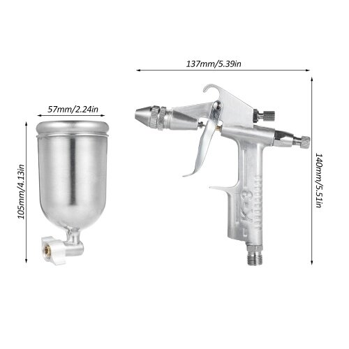 Мини-распылитель большого объема и низкого давления. Воздушный распылитель краски с соплом 0,5 мм. Емкостью 150 куб. См. Самотековая подача распылительной краски. Машина для покраски домов. Покраска автомобилей и - фото